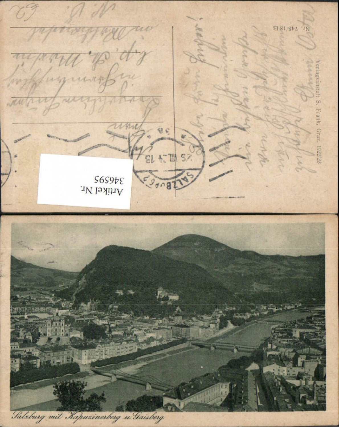 346595,Salzburg Teilansicht m. Kapuzinerberg u. Gaisberg
