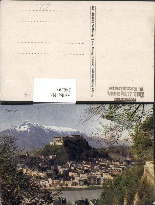346597,Salzburg Teilansicht m. Festung Bergkulisse
