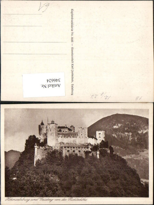 346624,Salzburg Festung Hohensalzburg u. Gaisberg von d. Richterhöhe