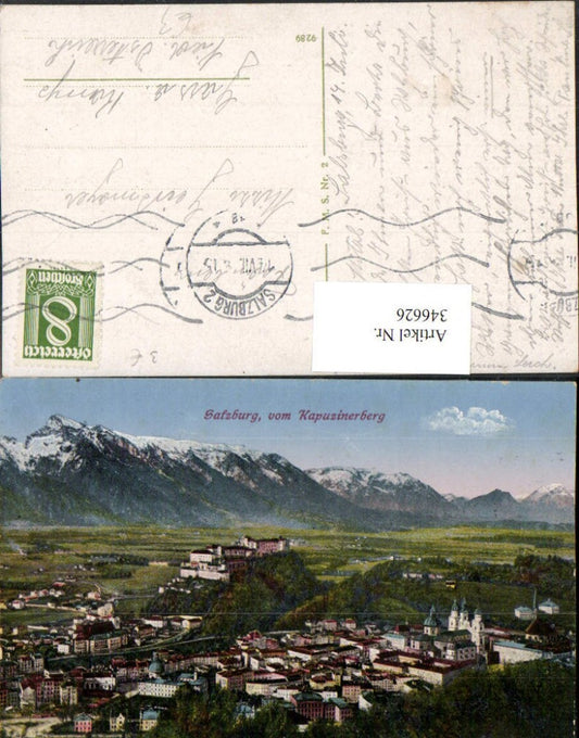 346626,Salzburg Totale vom Kapuzinerberg Bergkulisse