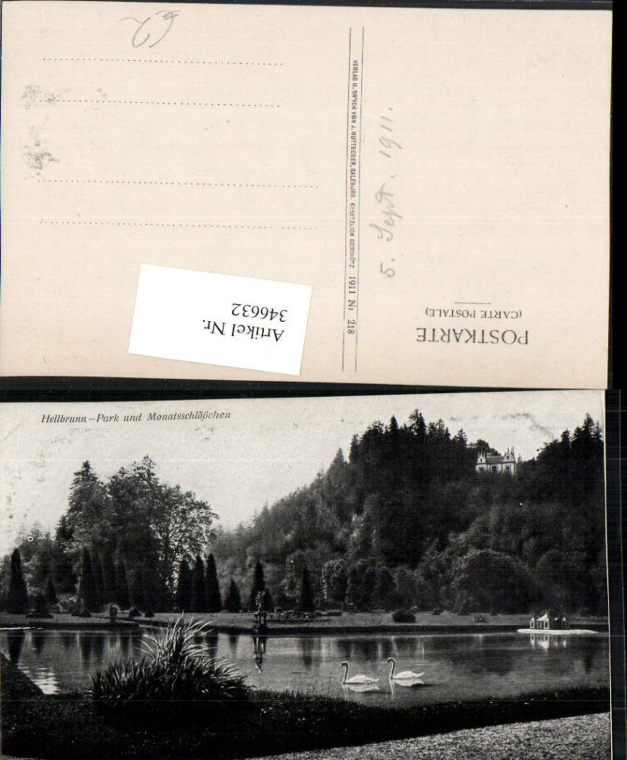 346632,Salzburg Hellbrunn Park u. Monatsschlösschen Schwäne