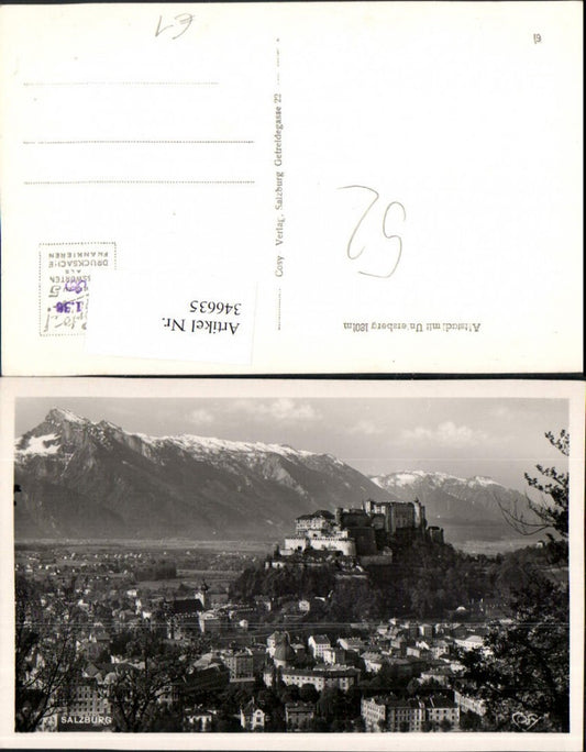 346635,Salzburg Teilansicht m. Festung geg. Untersberg Bergkulisse pub Cosy