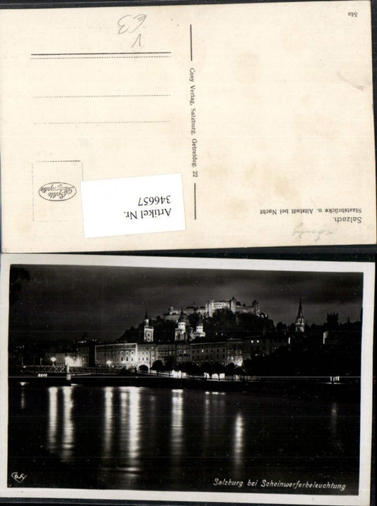346657,Salzburg b. Scheinwerferbeleuchtung Teilansicht m. Festung pub Cosy