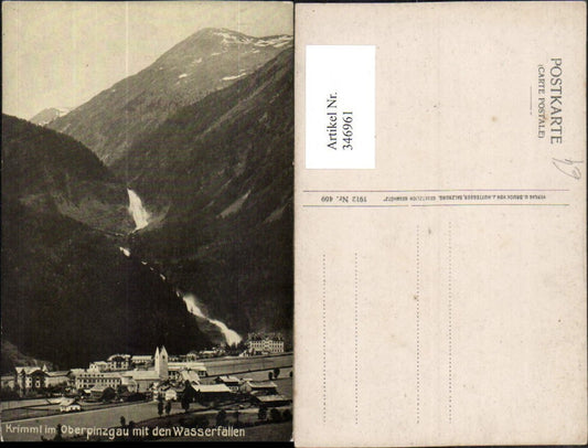 346961,Krimml Totale m. Wasserfällen Bergkulisse