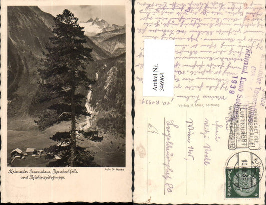 346964,Krimmler Tauernhaus b. Krimml m. Rainbachfälle u. Reichenspitzgruppe Bergkulisse