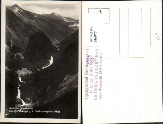 346977,Krimmler Wasserfälle b. Krimml geg. Dreiherrenspitze Bergkulisse