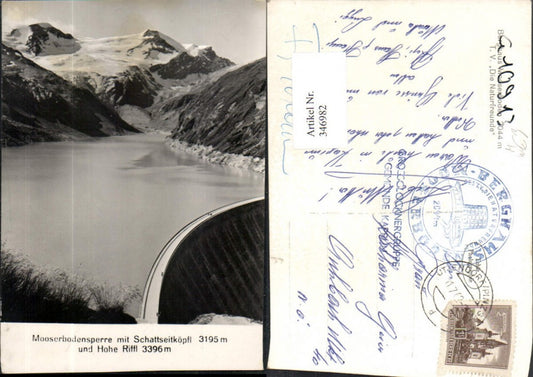 346982,Mooserbodensperre Talsperre b. Kaprun m. Schattseitköpfl Bergkulisse