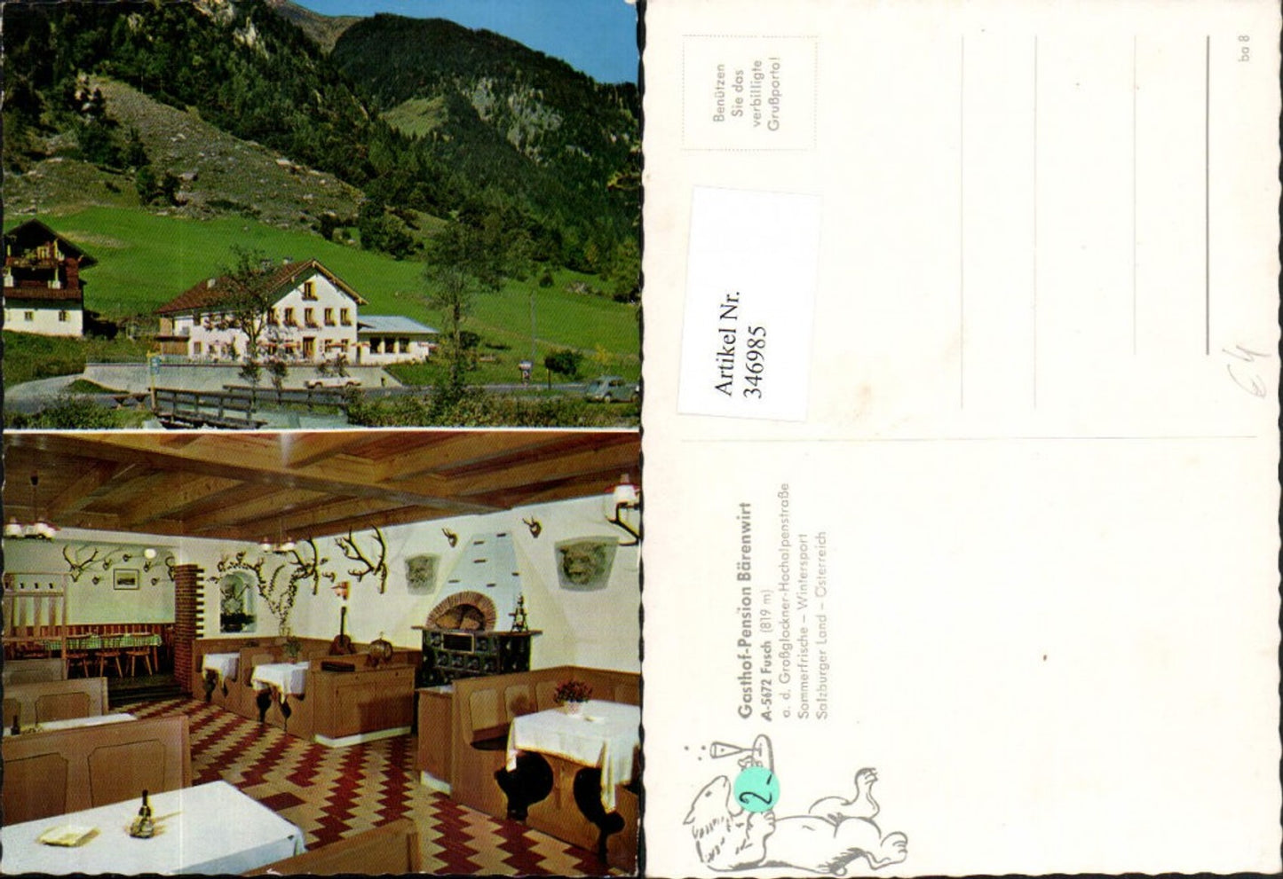 346985,Fusch an d. Großglocknerstraße Gasthof Pension Bärenwirt Mehrbildkarte