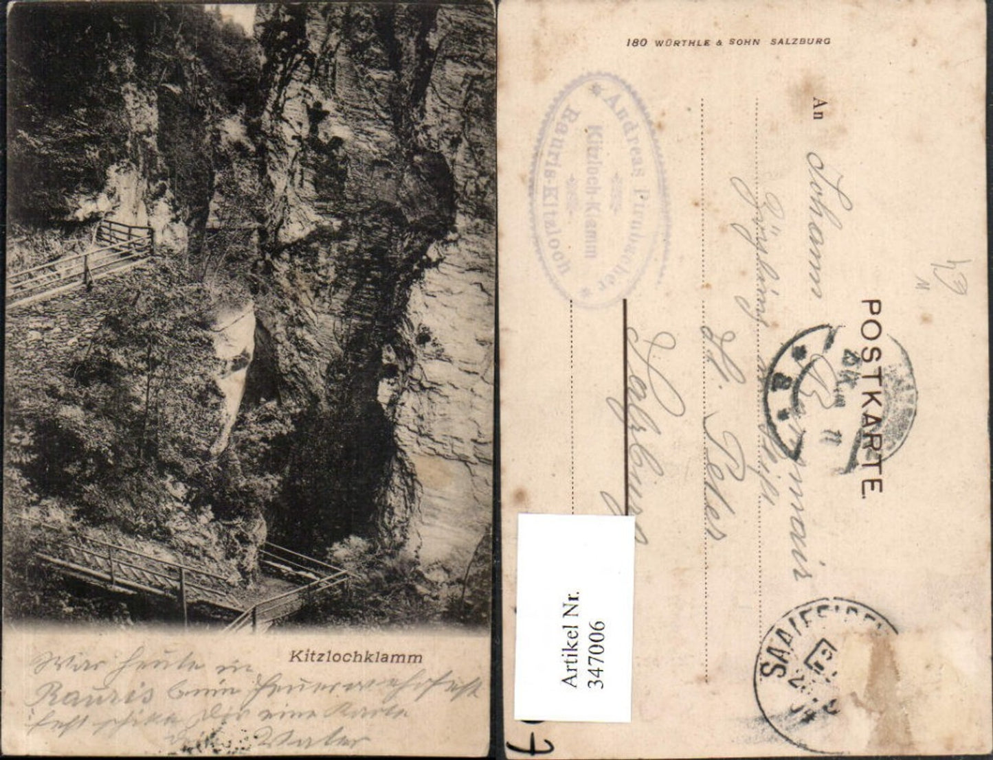 347006,Kitzlochklamm Klamm b. Taxenbach