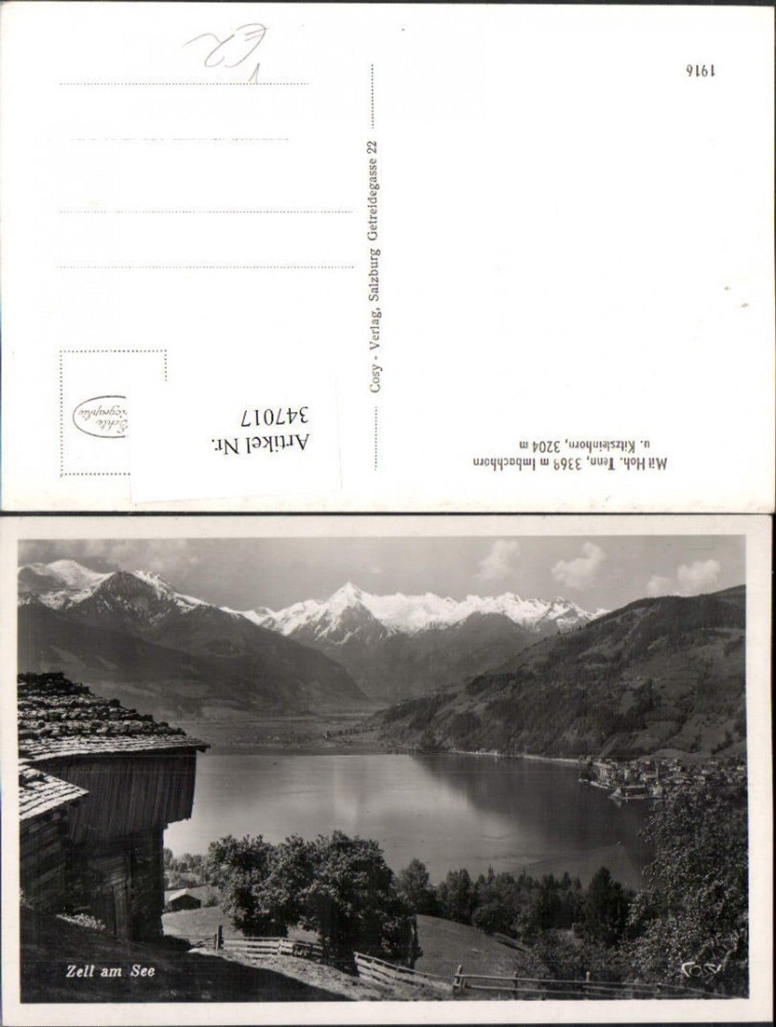 347017,Zell am See Teilansicht Bergkulisse pub Cosy