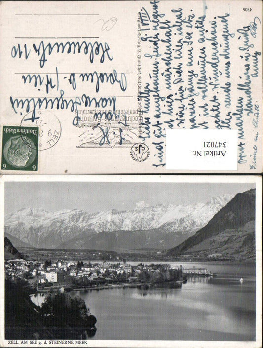 347021,Zell am See Teilansicht geg. Steinerne Meer Bergkulisse