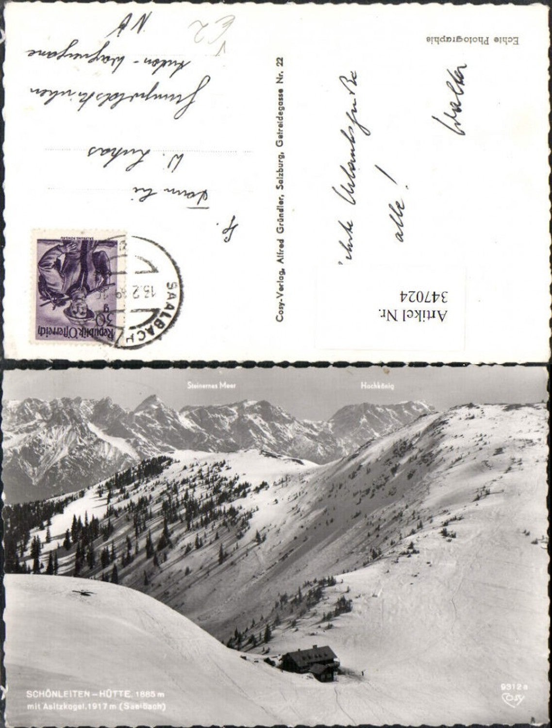 347024,Saalbach Schönleiten-Hütte Bergkulisse Winterbild pub Cosy 9312a