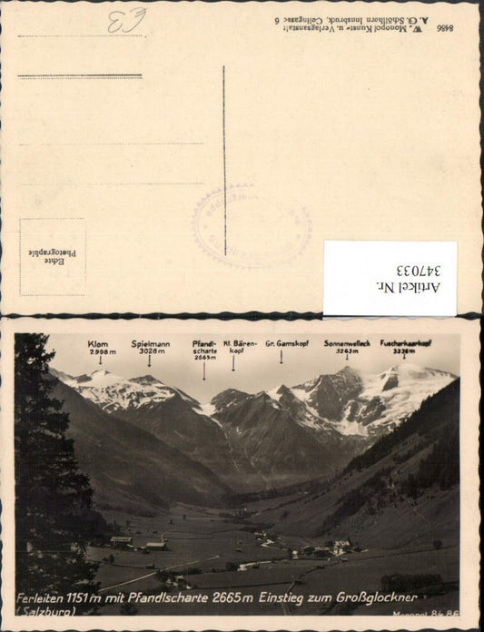 347033,Ferliten m. Pfandlscharte Einstieg zum Großglockner Bergkulisse