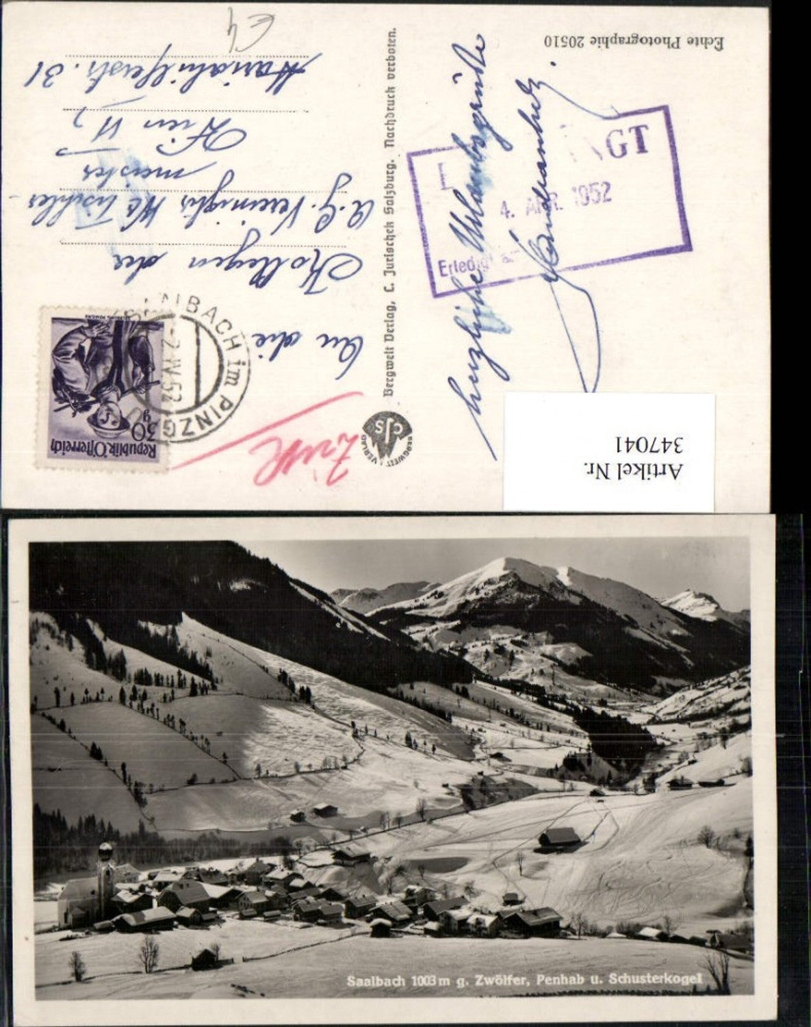 347041,Saalbach Totale geg. Zwölfer Penhab u. Schusterkogel Bergkulisse Winterbild