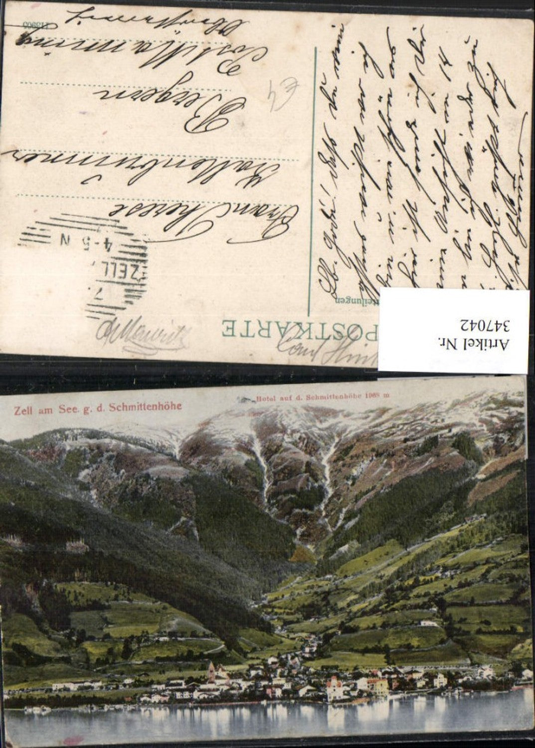 347042,Zell am See Totale geg. Schmittenhöhe Bergkulisse