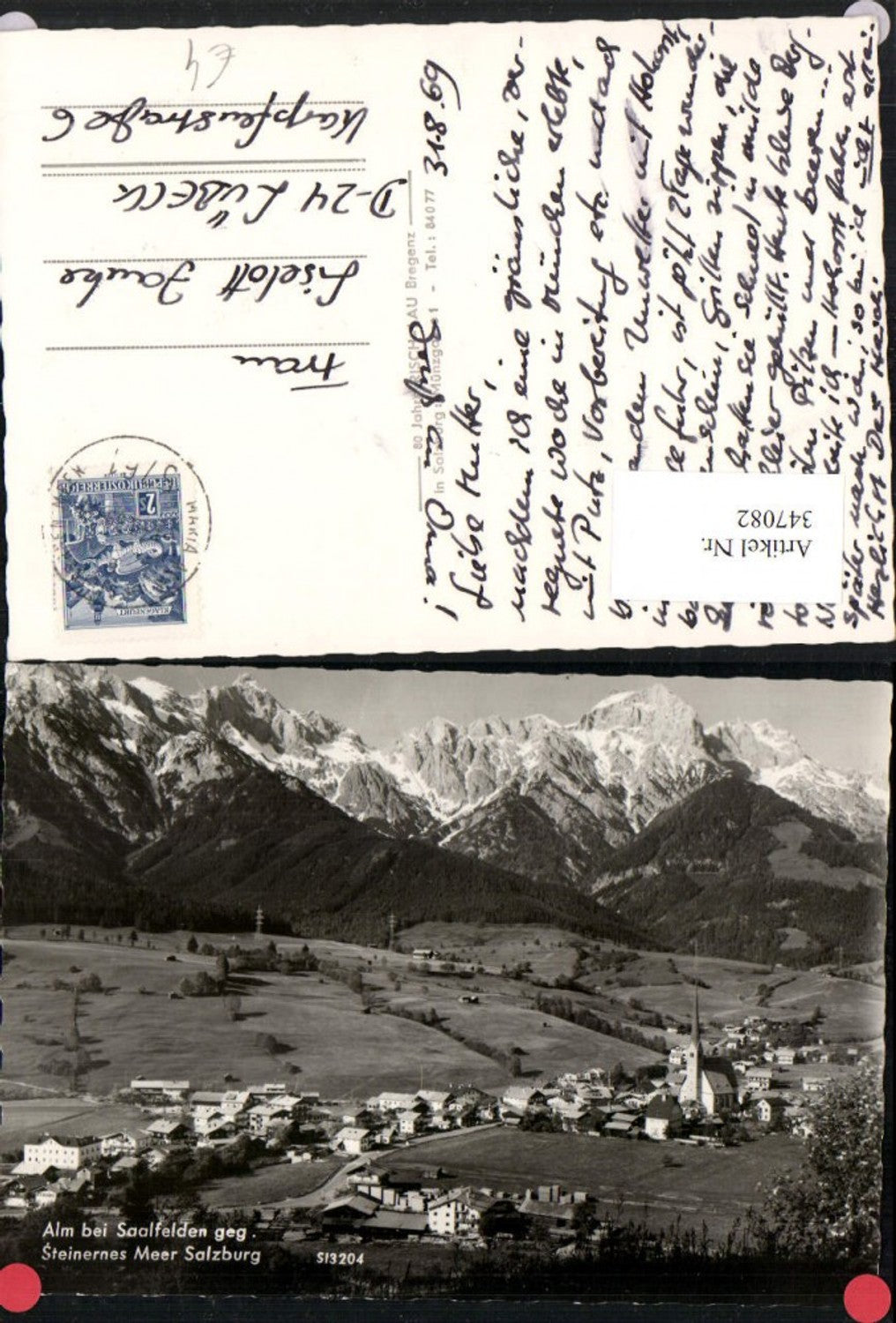 347082,Alm b. Saalfelden Totale geg. Steinernes Meer Bergkulisse