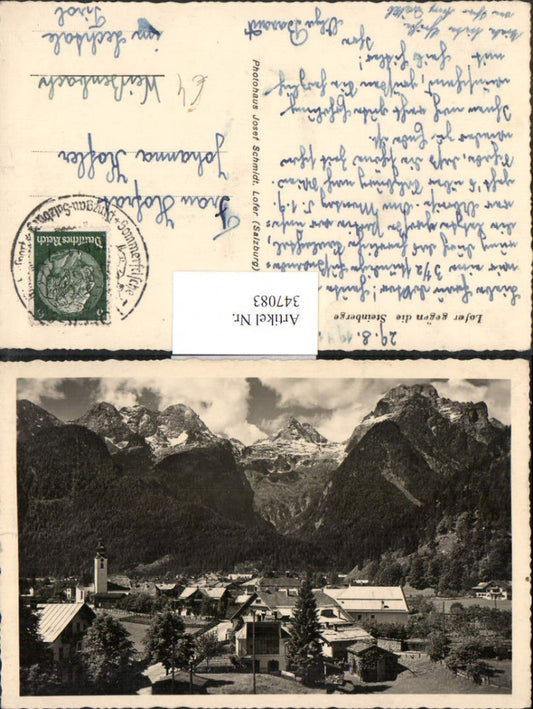 347083,Lofer Totale geg. Steinberge Bergkulisse