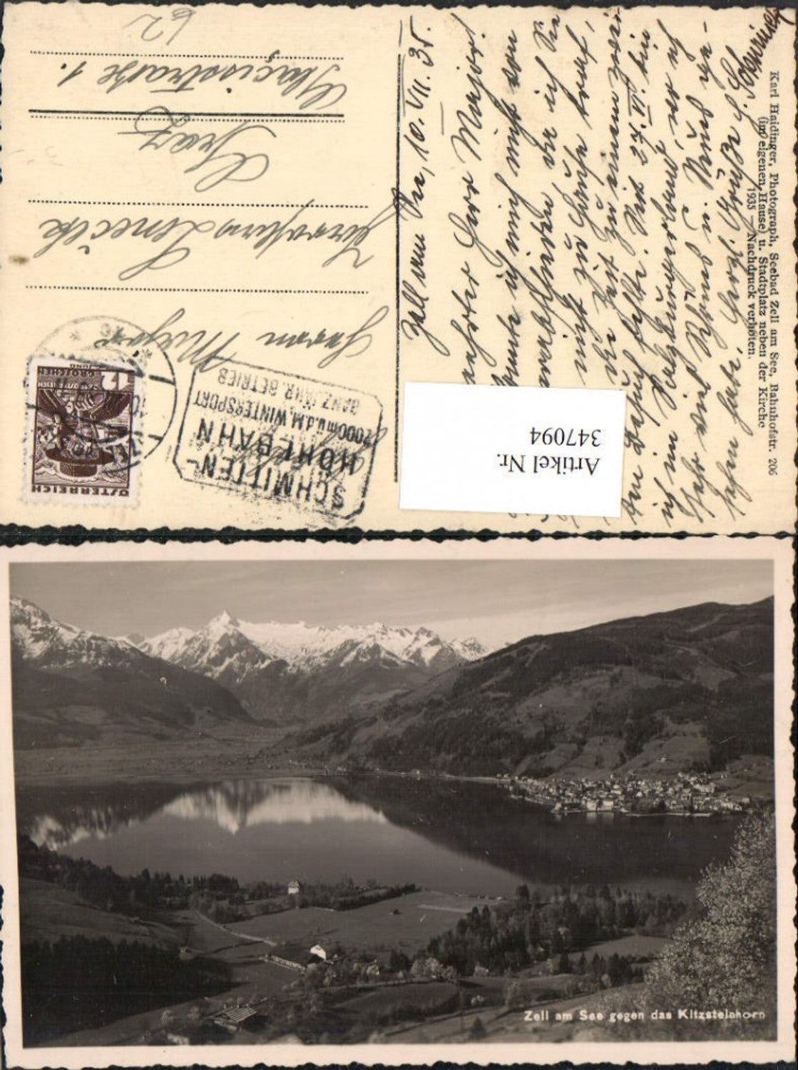 347094,Zell am See Totale geg. Kitzsteinhorn Bergkulisse