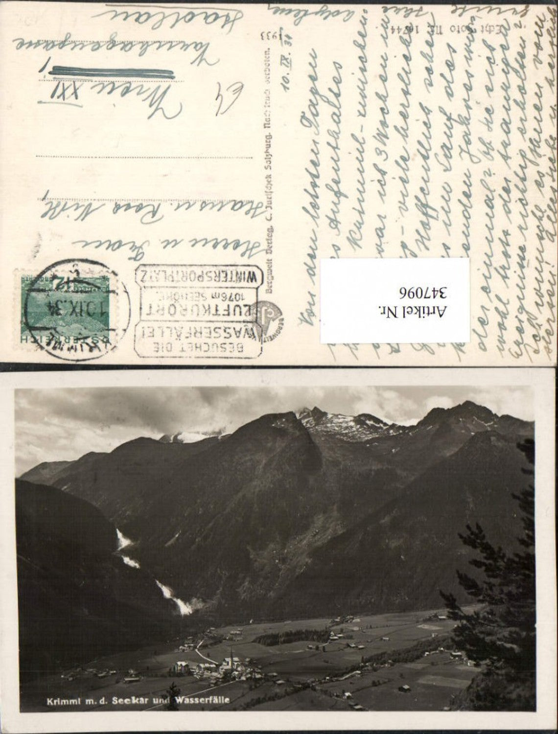 347096,Krimml Totale m. Seekar u. Wasserfälle Bergkulisse