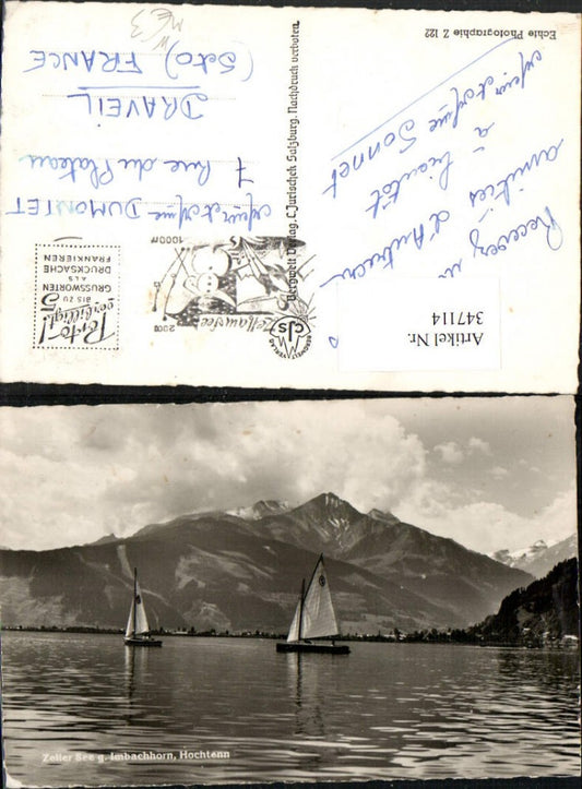 347114,Zeller See b. Zell am See geg. Imbachhorn Bergkulisse Segelboote