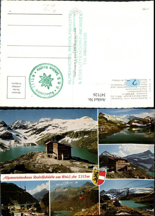 347126,Rudolfshütte Berghütte am Weißsee b. Uttendorf Seilbahn Mehrbildkarte