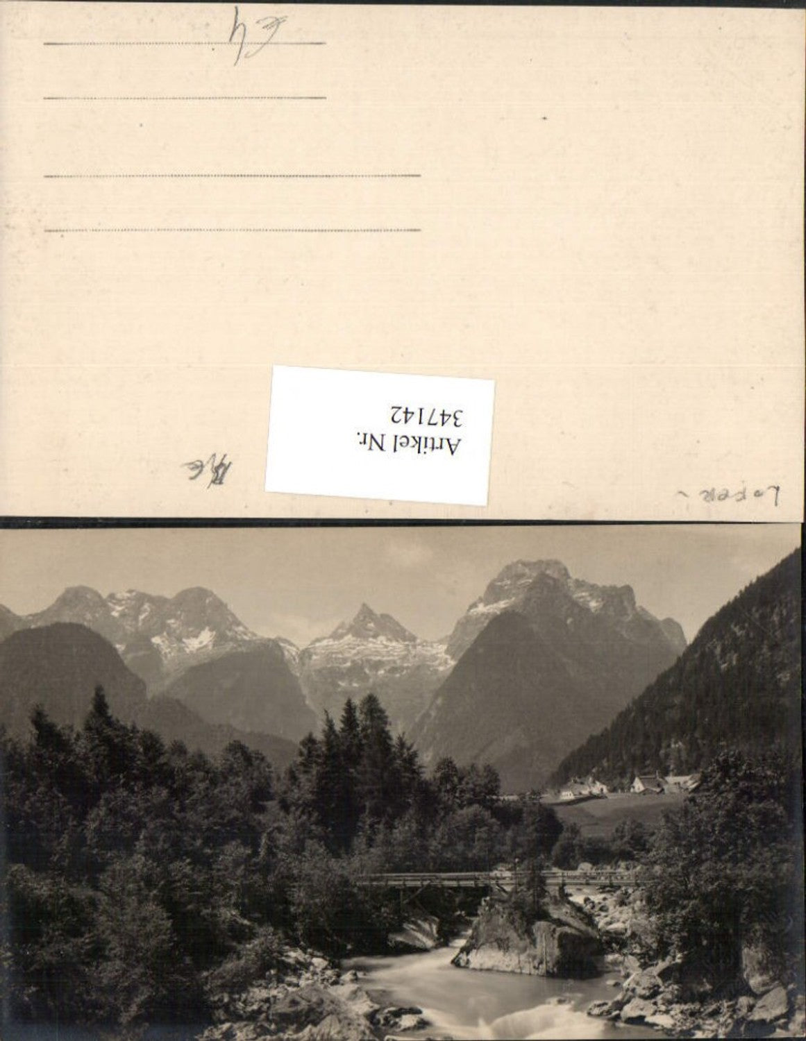 347142,Foto AK Lofer Brücke Bergkulisse