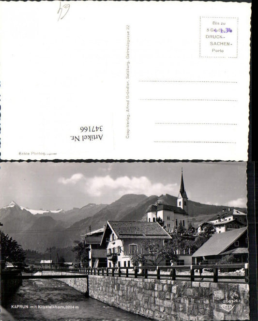 347166,Kaprun Teilansicht Kirche Brücke m. Kitzsteinhorn Bergkulisse pub Cosy 2061
