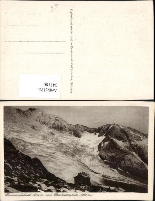 347180,Warnsdorferhütte Berghütte b. Krimml m. Dreiherrenspitze Bergkulisse