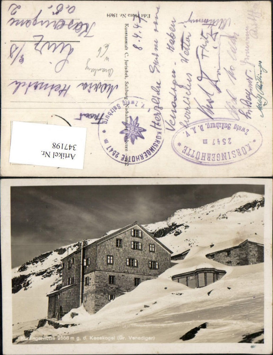 347198,Kürsingerhütte Berghütte b. Bramberg geg. Keeskogel