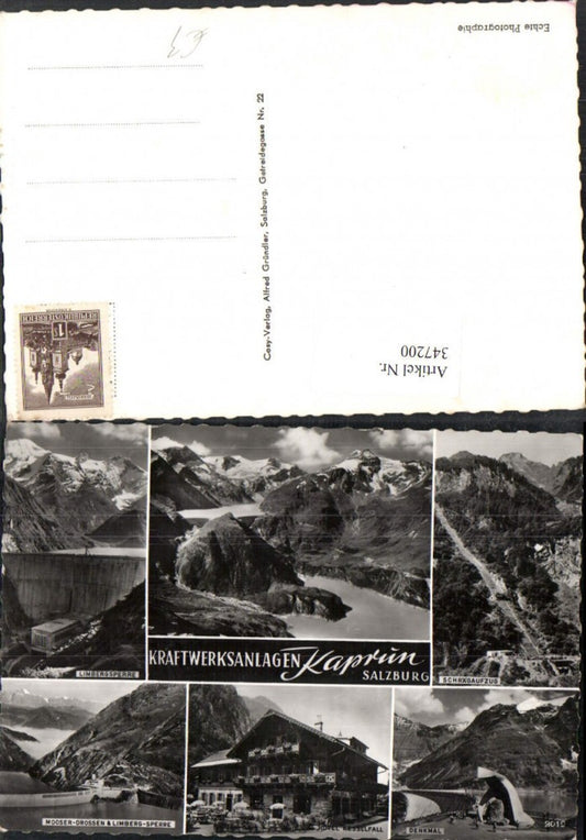 347200,Kaprun Kraftwerksanlagen Limbergsperre Schrägaufzug Denkmal Mehrbildkarte