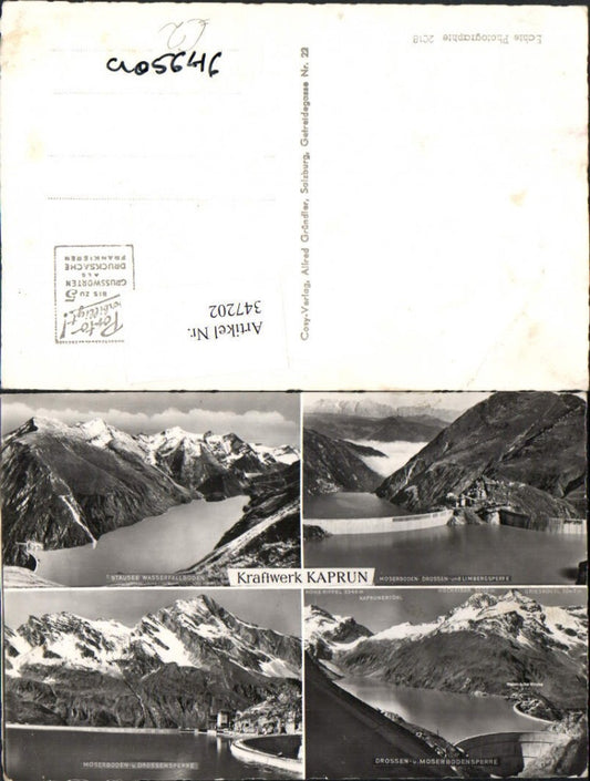 347202,Kraftwerk Kaprun Talsperre Stausee Bergkulisse Mehrbildkarte