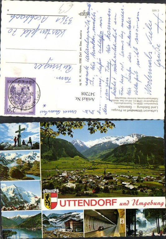 347208,Uttendorf Totale Gipfelkreuz Stauseen Tunnel Wasserfall Mehrbildkarte
