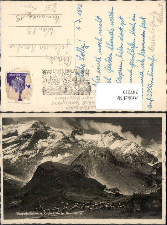 347210,Wasserfallboden b. Kaprun m. Orglerhütte Bergkulisse