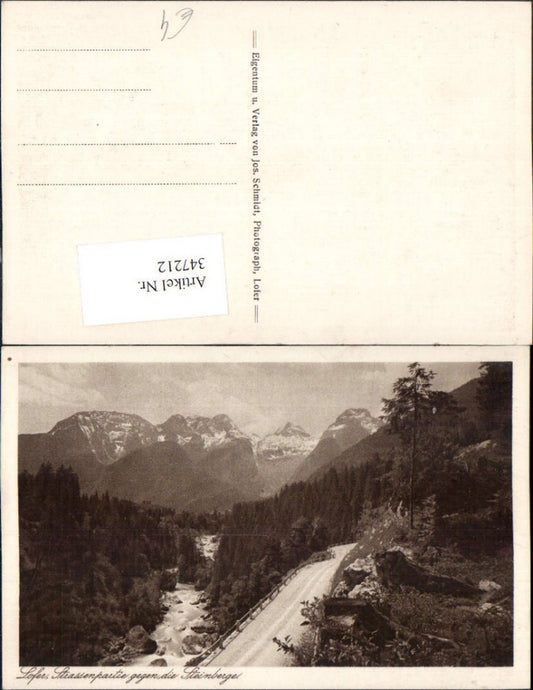 347212,Lofer Straßenpartie geg. Steinberge Bergkulisse