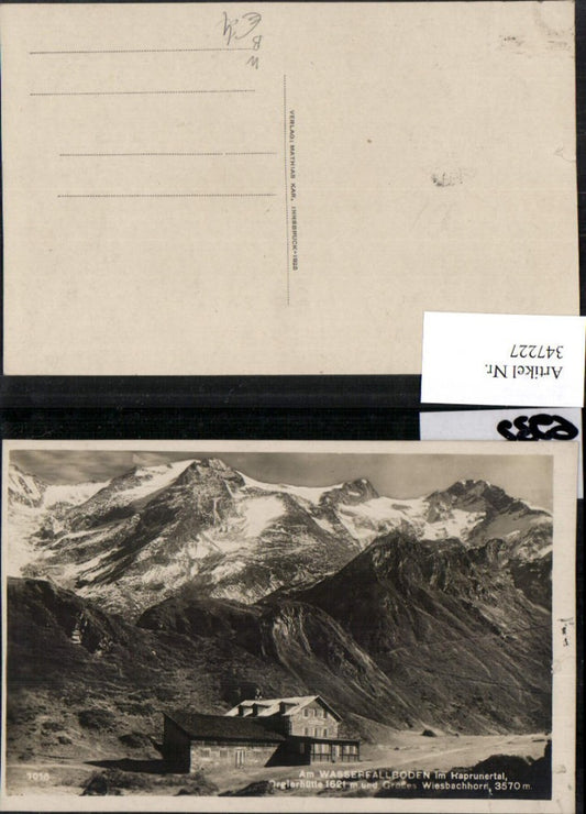 347227,Wasserfallboden b. Kaprun Orglerhütte Berghütte m. Wiesbachhorn Bergkulisse