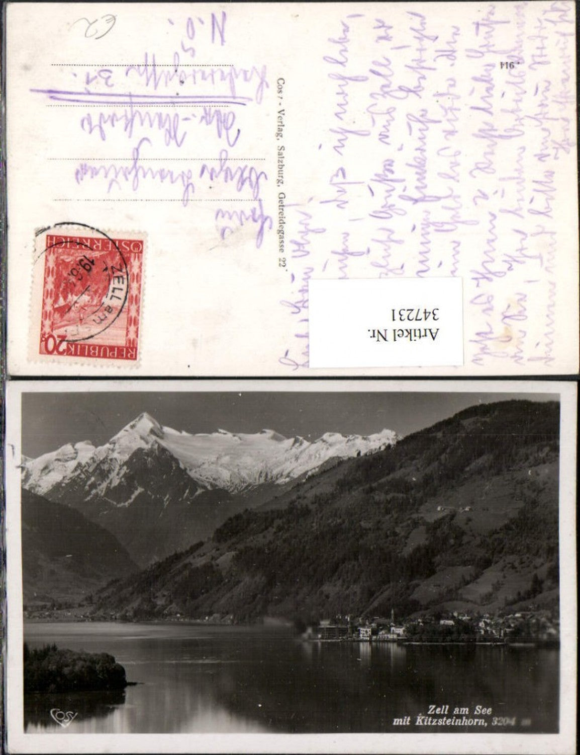 347231,Zell am See Teilansicht m. Kitzsteinhorn Bergkulisse