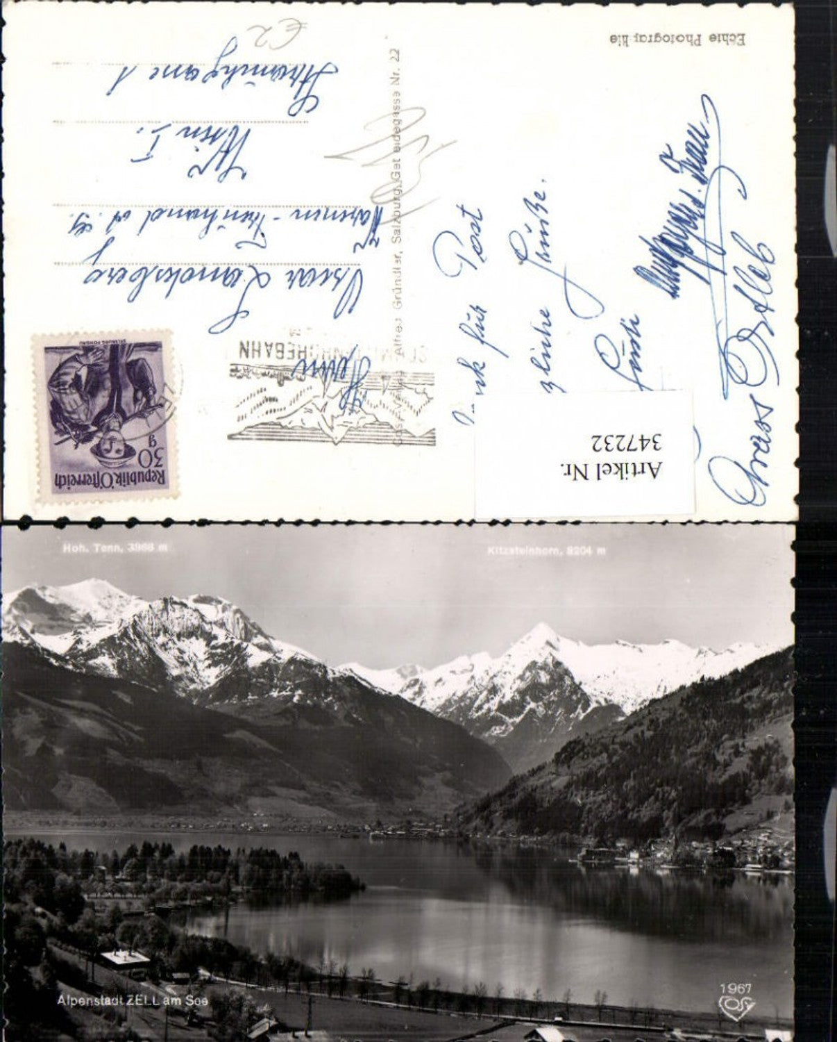 347232,Zell am See Teilansicht Bergkulisse pub Cosy 1967