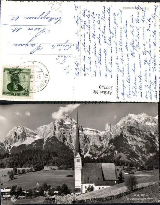 347240,Alm Kirche m. Steinernem Meer Bergkulisse pub Cosy 2254