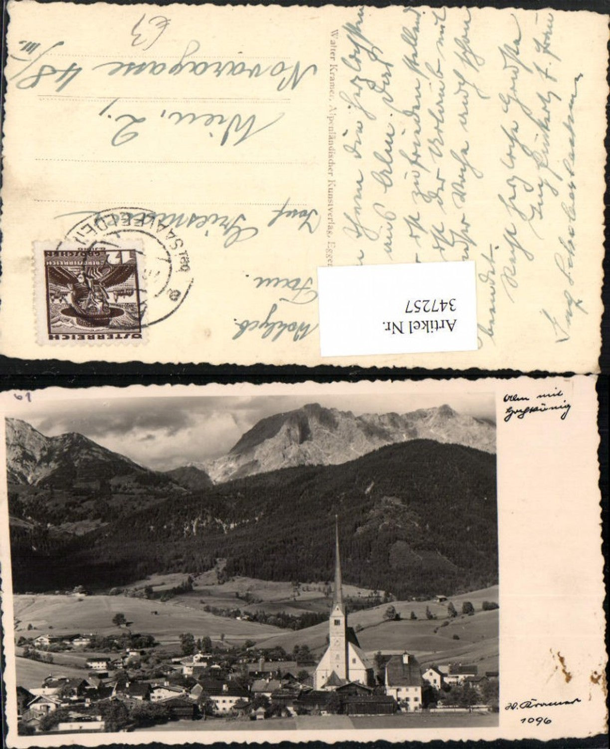 347257,Alm am Steinernen Meer Totale Kirche Bergkulisse