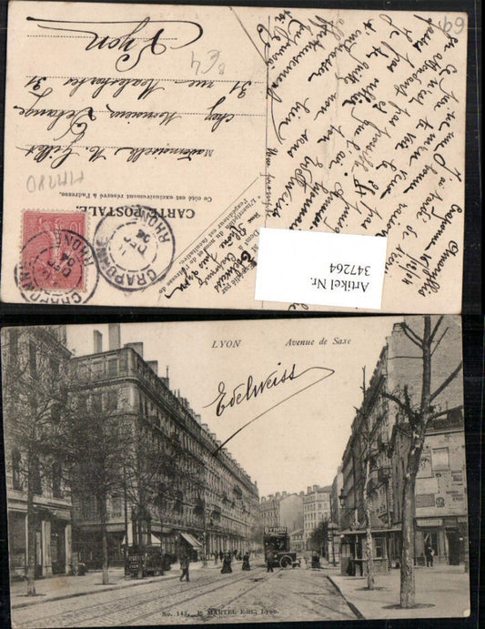 347264,Rhone-Alpes Rhone Lyon Avenue de Saxe Straßenansicht Straßenbahn