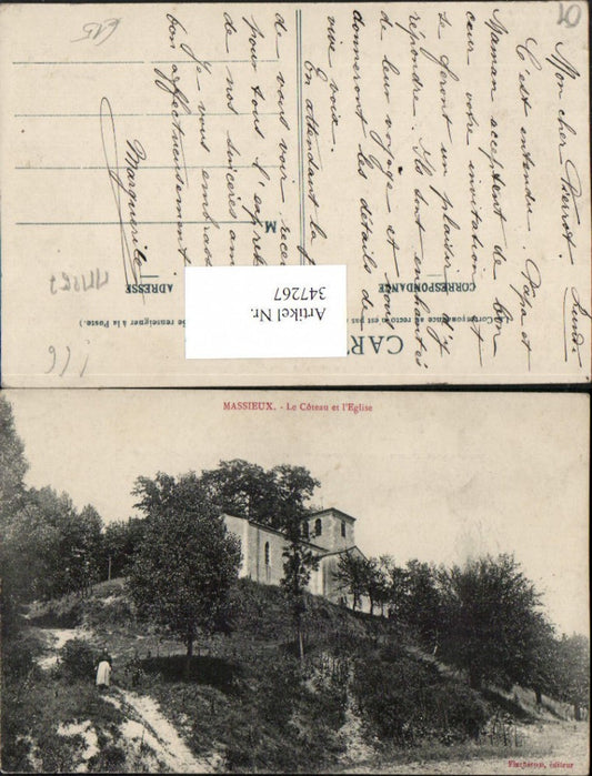 347267,Rhone-Alpes Ain Massieux Le Coteau et l'Eglise Kirche