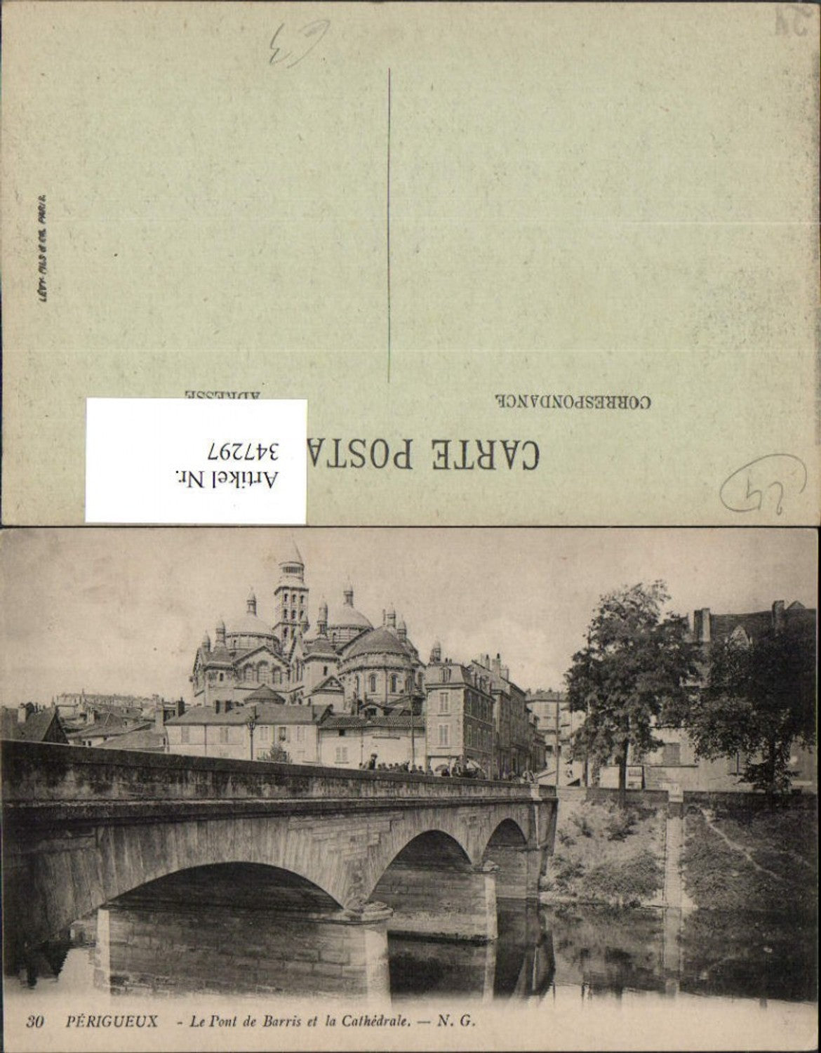 347297,Aquitanien Dordogne Perigueux Le Pont de Barris et la Cathedrale Brücke Kirche