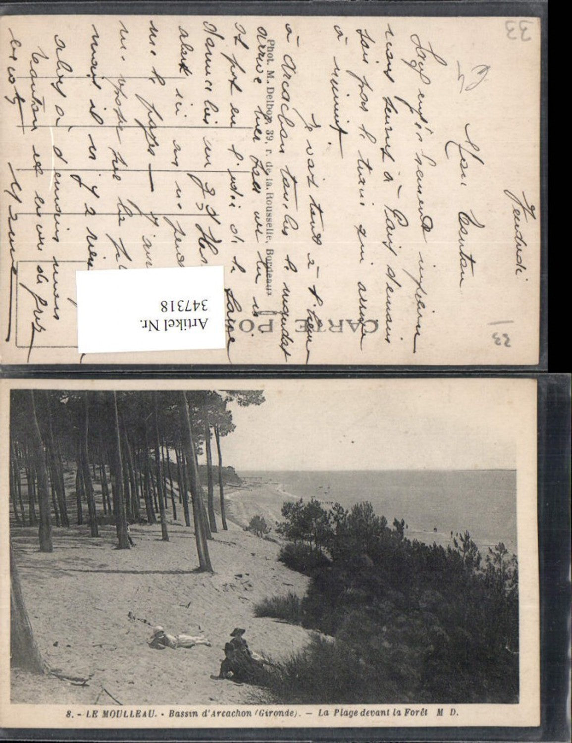 347318,Aquitanien Gironde Le Moulleau La Plage devant la Foret Strand Wald