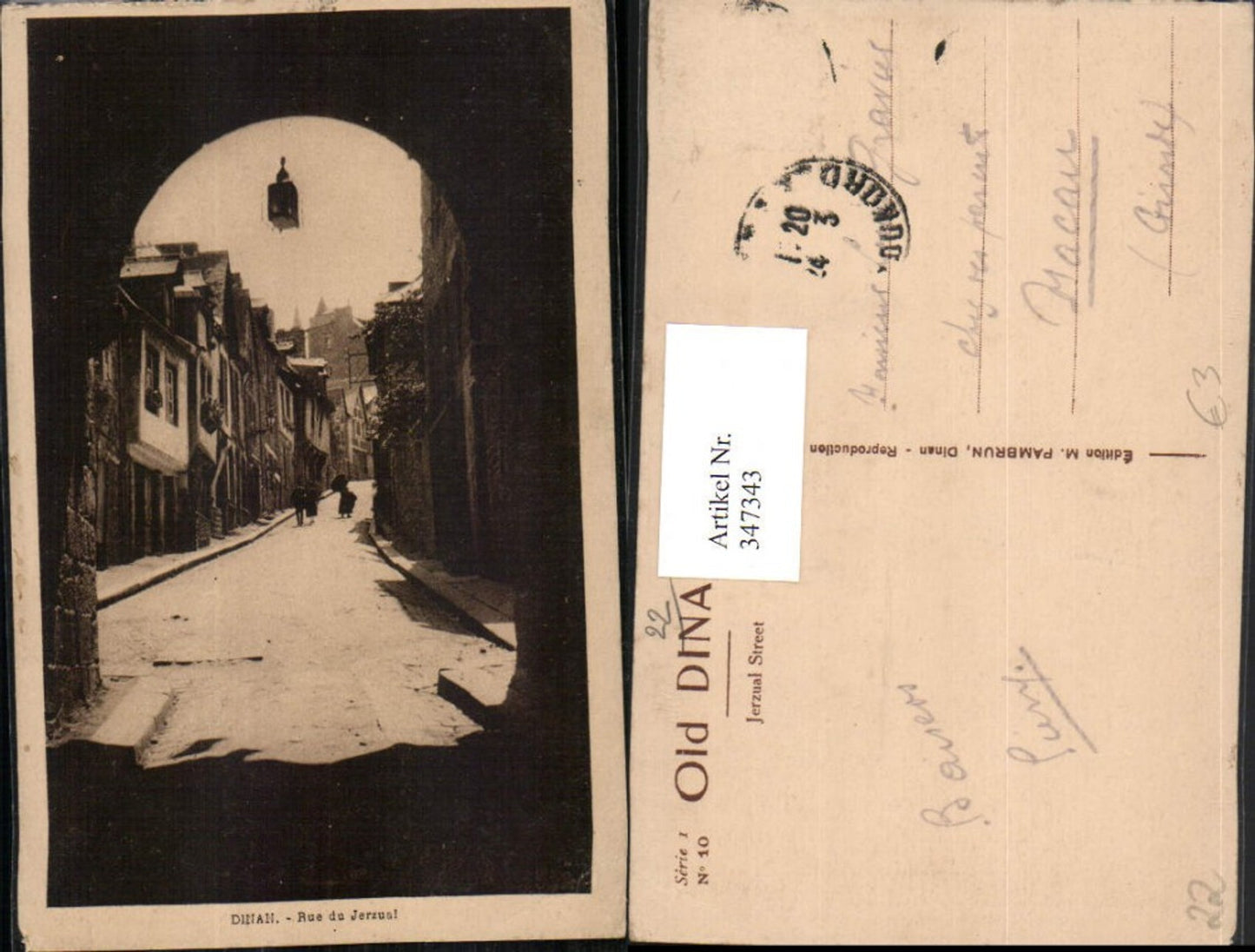 347343,Bretagne Cote-Amor Dinan Rue du Jerzual Straßenansicht