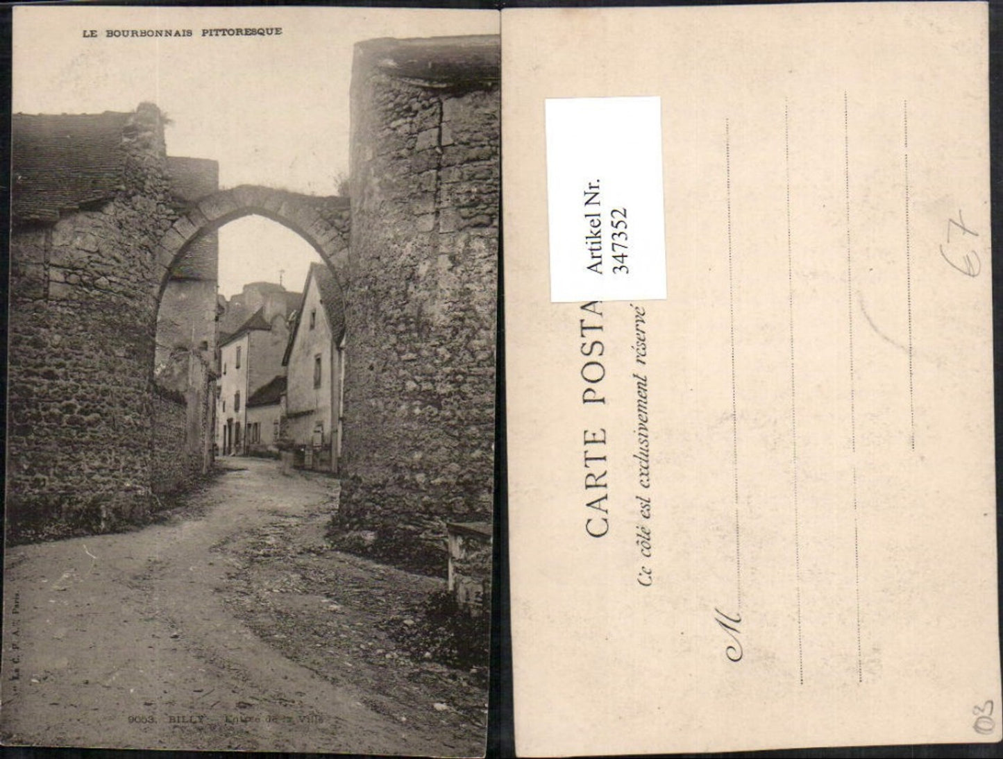 347352,Auvergne Allier Billy Entree de la Ville Straßenansicht