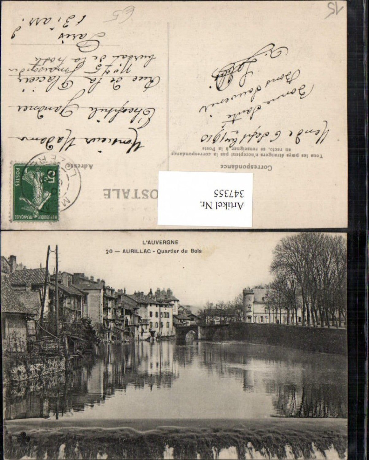 347355,Auvergne Cantal Aurillac Quartier du Bois Fluss Wehr