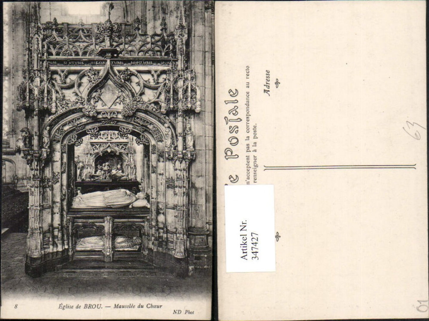 347427,Rhone-Alpes Ain Eglise de Brou Mausolee du Choeur Kirche Mausoleum