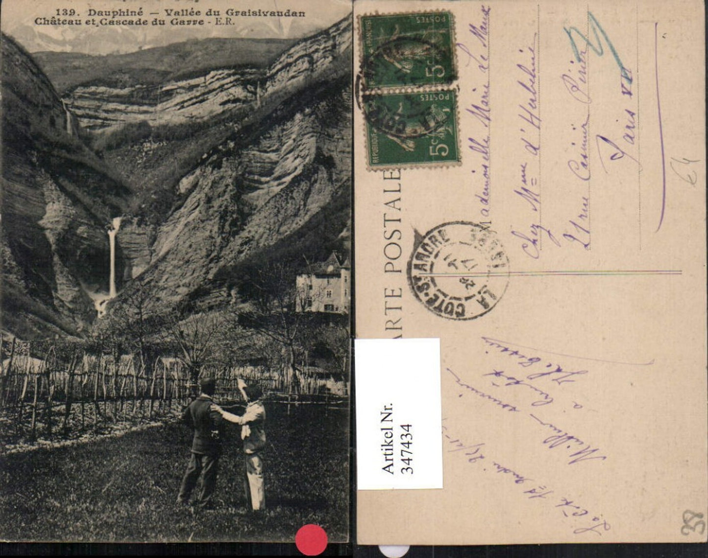 347434,Rhone-Alpes Isere Dauphine Vallee du Graisivaudan Chateau et Cascade du Garre Wasserfall