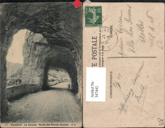 347442,Rhone-Alpes Isere Dauphine Le Vercors Route des Grands-Goulets Tunnel Straße