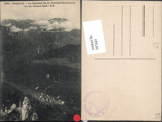 347443,Rhone-Alpes Isere Dauphine Couvent de la Grande-Chartreuse vu du Grand Som Bergkulisse